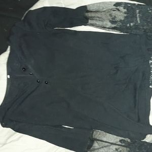 Small,black lace long shirt